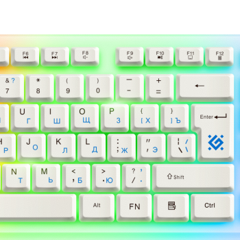 Клавиатура Defender игровая White GK-172 RU радужная подсветка USB белый (1/20)
