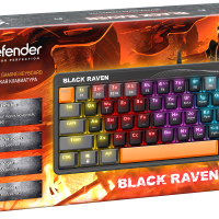 Клавиатура Defender Black Raven GK-417 RU радужная подсветка, красные свитчи, механическая, чёрный (1/20)