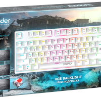 Клавиатура Defender Ivory GK-579 RU RGB-подсветка, красные свитчи, Anti-ghost, механическая, белый (1/20)