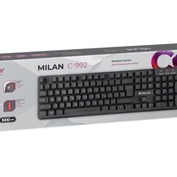 Набор Defender Milan C-992 RU, клавиатура+мышь, чёрный (1/20)