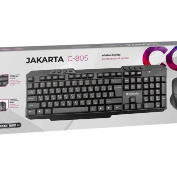 Набор беспроводной Defender Jacarta C-805 RU клавиатура+мышь, чёрный (1/20)