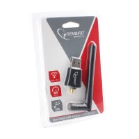 Сетевой адаптер WiFi Gembird 600Мбит, USB, 2 диапазона (2,4 ГГц и 5 ГГц), антенна, чипсет RTL8811CU, 802.11b/g/n/ac/а, чёрный (1/250)