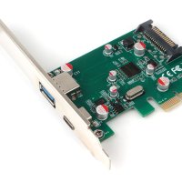 USB контроллер Gembird SPCR-02 USB3.0 1xType-A, 1xType-C