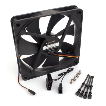 Вентилятор GEMBIRD 140*140*25, гидродинамический подшипник, тихий, 3pin/4pin Molex, провод 40см (1/80)