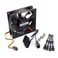 Вентилятор GEMBIRD 80*80*25, гидродинамический подшипник, тихий, 3pin/4pin Molex, провод 30см (1/144)