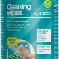 Салфетки Defender CLN 30320 OPTIMA влажные для экранов, 100шт в тубе (1/12)
