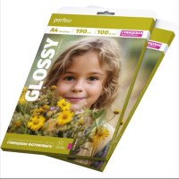 Бумага А4 Perfeo 190 г/м2, 100 листов, глянцевая (1/10)