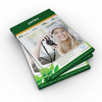 Бумага А4 Perfeo 190 г/м2, матовая, 50 листов (20)