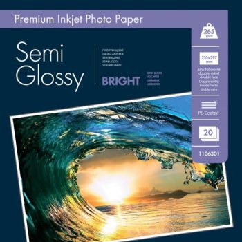 Бумага А4 LOMOND 265 г/м2, полуглянцевая двусторонняя, 20 листов (1/37)