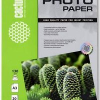 Бумага А3 Cactus 130/20 самоклеящаяся, глянцевая, неделённая