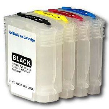 Комплект перезаправляемых картриджей INKO HP-88/4(Officejet Pro K550) для OfficeJet Pro k550/k5300/k5400/ k8600/ L7380/L7480/L7550/L7555/ L7580/L7590/ L7650/L7680/L7750 набор 4 шт с (авточипами) (No. 88, C9385A, C9386A, C9387A, C9388A)