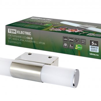 Светильник настенный диодный TDM Камбрия-2 5Вт 4000К 330Лм IP44 600x95x55мм  хром (20)