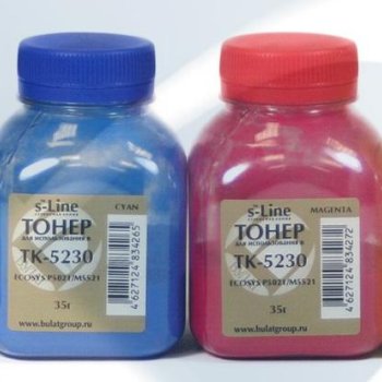 Тонер БУЛАТ s-Line Kyocera P5021/M5521 (TK-5230) 35г yellow (1/48)