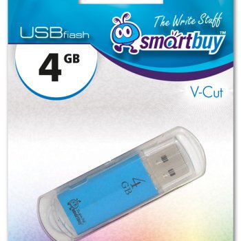 Флэш-диск SmartBuy 4GB V-Cut синий