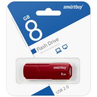 Флэш-диск SmartBuy 8GB Clue бордовый