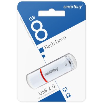 Флэш-диск SmartBuy 8GB Crown белый