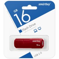 Флэш-диск SmartBuy 16GB Clue бордовый