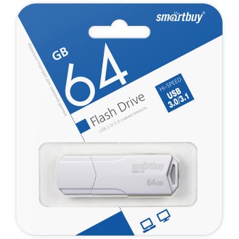 Флэш-диск SmartBuy 64GB USB 3.1 Clue белый