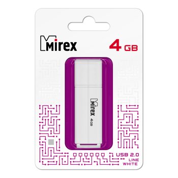 Флэш-диск Mirex 4GB Line белый
