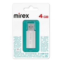 Флэш-диск Mirex 4GB Unit серебро, металлический корпус