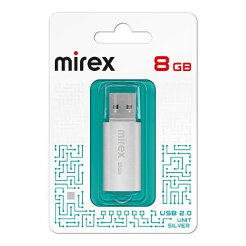 Флэш-диск Mirex 8GB Unit серебро, металлический корпус