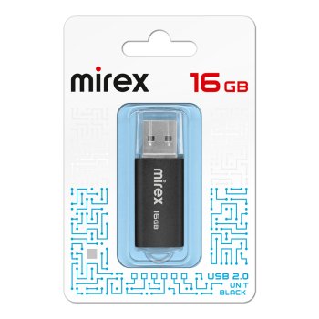 Флэш-диск Mirex 16GB Unit черный, металлический корпус