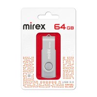 Флэш-диск Mirex 64GB Swivel серебристый