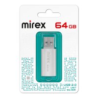 Флэш-диск Mirex 64GB Unit серебро, металлический корпус