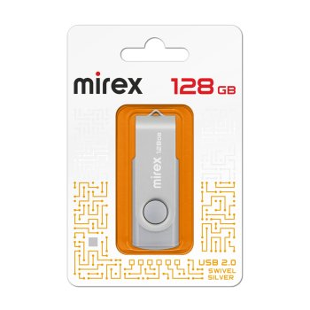 Флэш-диск Mirex 128GB Swivel серебристый