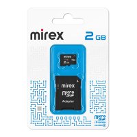 Карта micro-SD Mirex 2GB Class 4 + адаптер