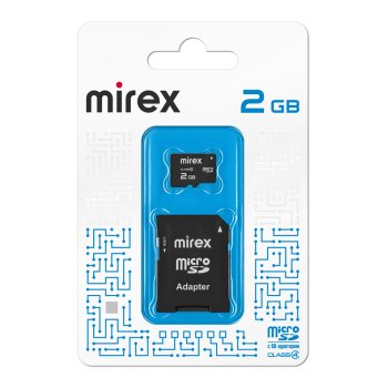 Карта micro-SD Mirex 2GB Class 4 + адаптер