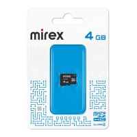 Карта micro-SD Mirex 4GB Class 4 (SDHC) (без адаптера)