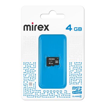 Карта micro-SD Mirex 4GB Class 4 (SDHC) (без адаптера)