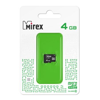 Карта micro-SD Mirex 4GB Class 10 (SDHC) (без адаптера)