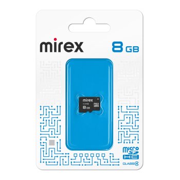 Карта micro-SD Mirex 8GB Class 4 (SDHC) (без адаптера)