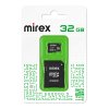 Карта micro-SD Mirex 32GB Class 10 + адаптер (SDHC)