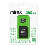 Карта micro-SD Mirex 32GB Class 10 + адаптер (SDHC)