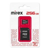 Карта micro-SD Mirex 256GB Class 10 UHS-I U3 + адаптер (SDXC)