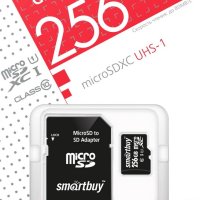 Карта micro-SD SmartBuy 256GB Class 10 UHS-I + адаптер (SDXC)