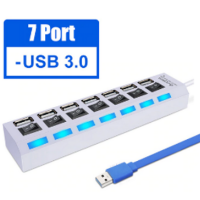 USB- хаб SmartBuy USB 3.0 7307-W 7 портов, выключатели порта с индикацией, белый