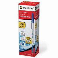 Ручка шариковая Brauberg Офис пишущий узел 1мм корпус белый синий стержень (96/24/1920)