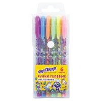 Ручки гелевые набор Юнландия 0,7мм 6цв корпус с печатью (8/24)