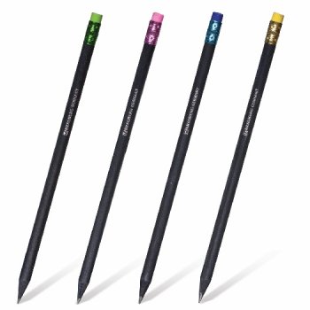 Карандаш чернографитный Brauberg "Black Wood" НВ черное дерево черный корпус c резинкой ассорти (100)