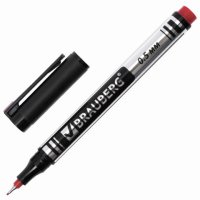 Маркер перманентный 0.5мм красный Brauberg Jet наконечник металл (1/12)