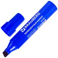 Маркер перманентный 3-10мм синий Brauberg Jumbo широкий скошенный (10/400)