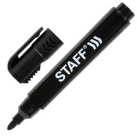 Маркер перманентный 3мм черный Staff Logistic с колпачком для вскрытия коробок (10/960)