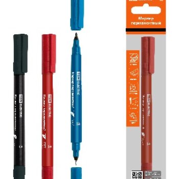 Маркер перманентный двусторонний 0.4-1мм синий TDM (10/600)