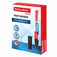 Маркер-краска лаковый 4мм чёрный Brauberg Extra усиленная нитро-основа (1/12/864)