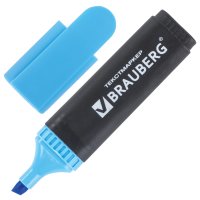 Маркер текстовый голубой Brauberg "Contract"скошенный наконечник 1-5 мм классический  (2/10)