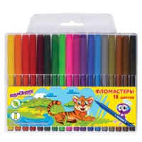 Фломастеры 18 цветов Юнландия Уроки Рисования вент. колпачок (6/12/144)
